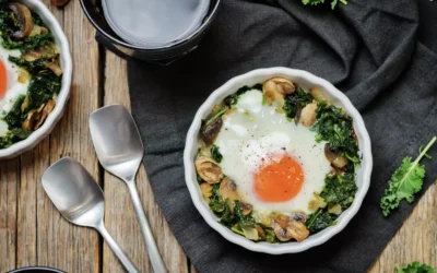 Meal in a Minute: Baked Eggs with Kale