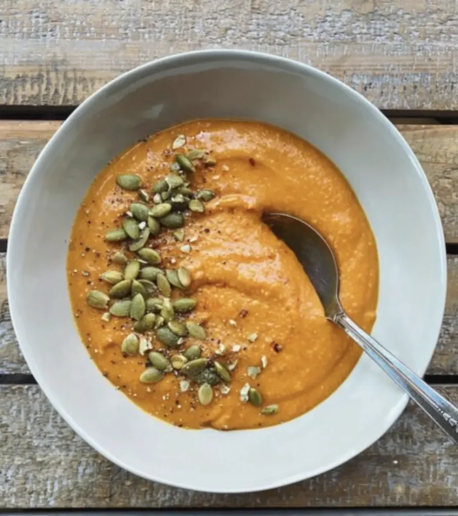 Bowl of sweet potato soup