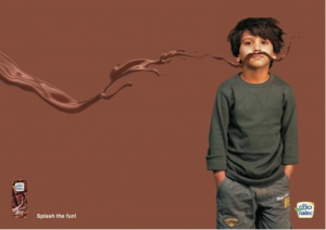 boy with a chocolate mustache
