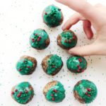 no bake gingerbread bites shaped in a christmas tree