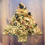 granola spread out that looks like a christmas tree