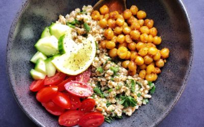 Mediterranean Farro Bowl with Kefir Dressing