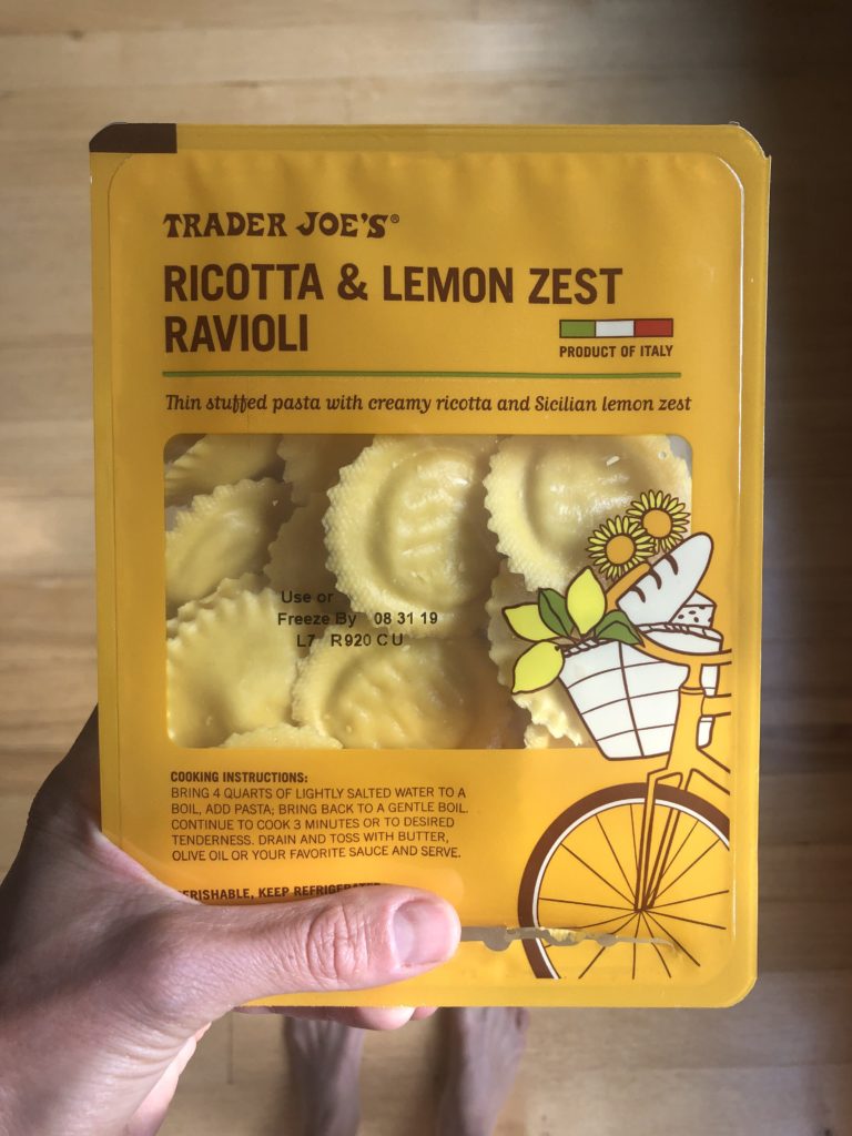 ricotta and lemon zest ravioli 