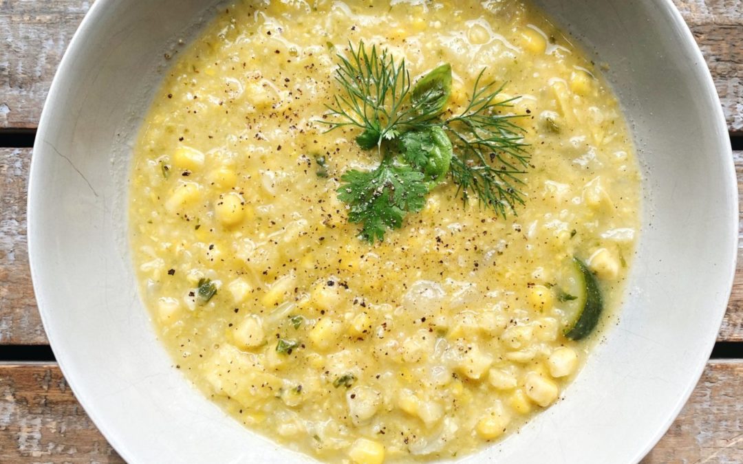 McDaniel’s Short-Cuts | Summer Corn Soup with Fresh Herbs