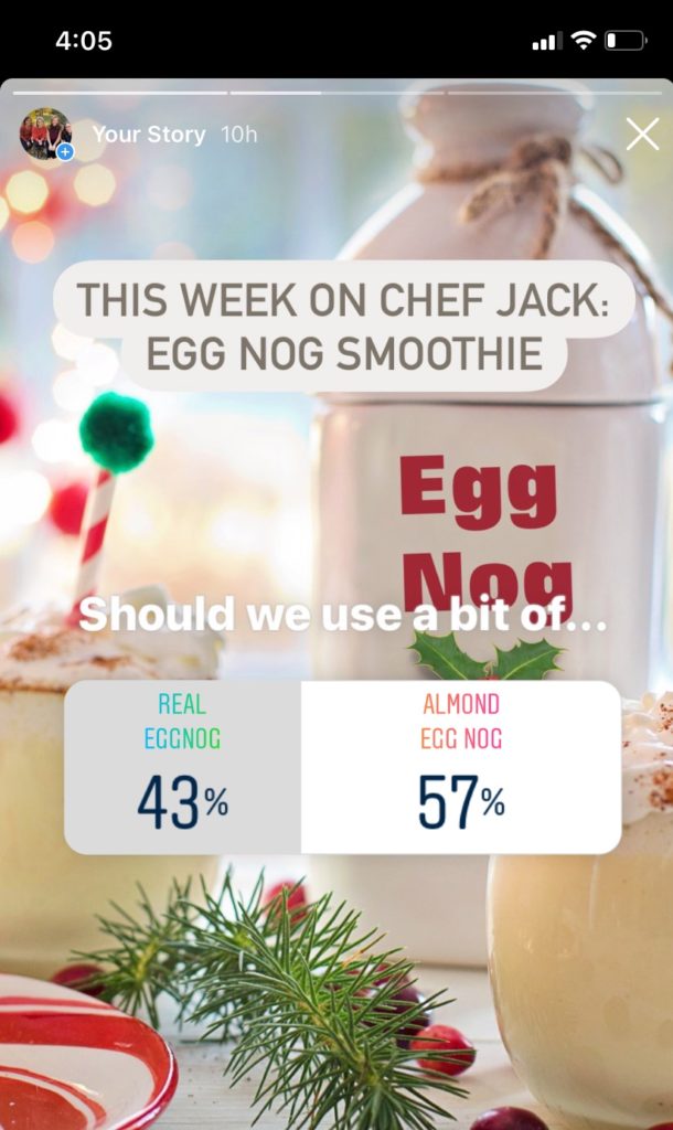 egg nog smoothie voting with almond milk or egg nog