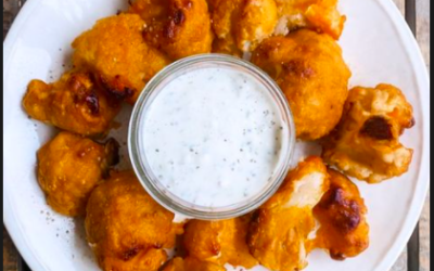 Baked Buffalo Cauliflower Bites | SuperBowl Snack Recipe!